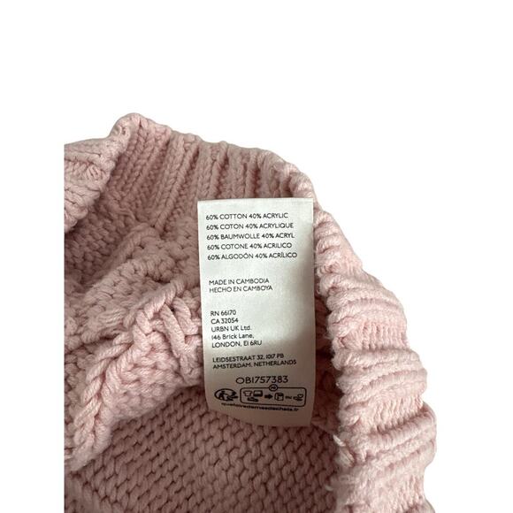 Free People Sandre Cable Stitch Sweater Pink Lotus L – Sold Out Color - Read - Picture 5 of 8